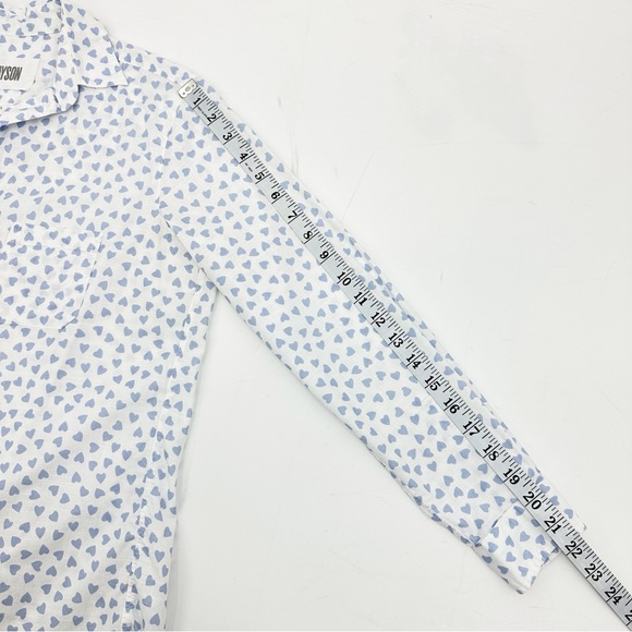 Grayson “The Hero” Blue Heart Print Button-Down Shirt Size 02 (Small) - Picture 8 of 12
